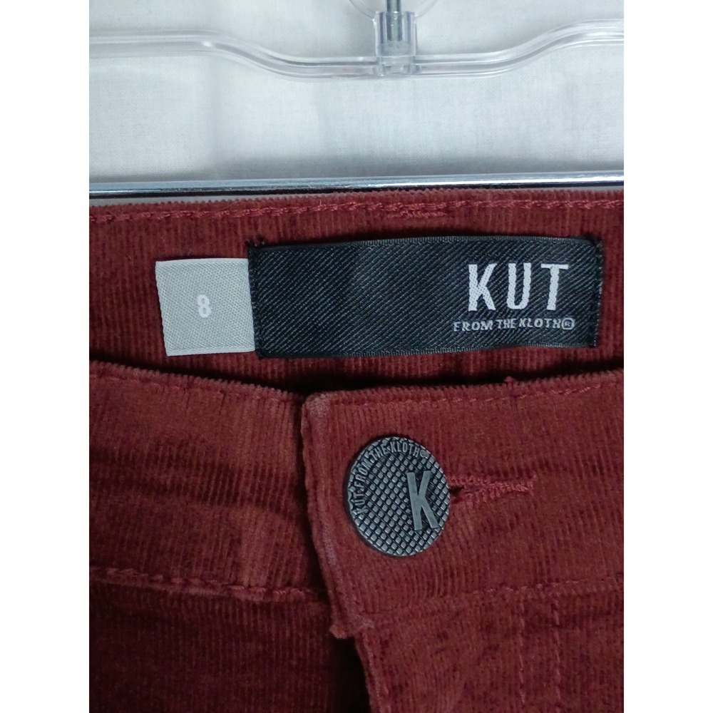 Kut From The Kloth Womens Size 8 Burgundy Corduroy Mia Toothpick Skinny - Picture 4 of 11